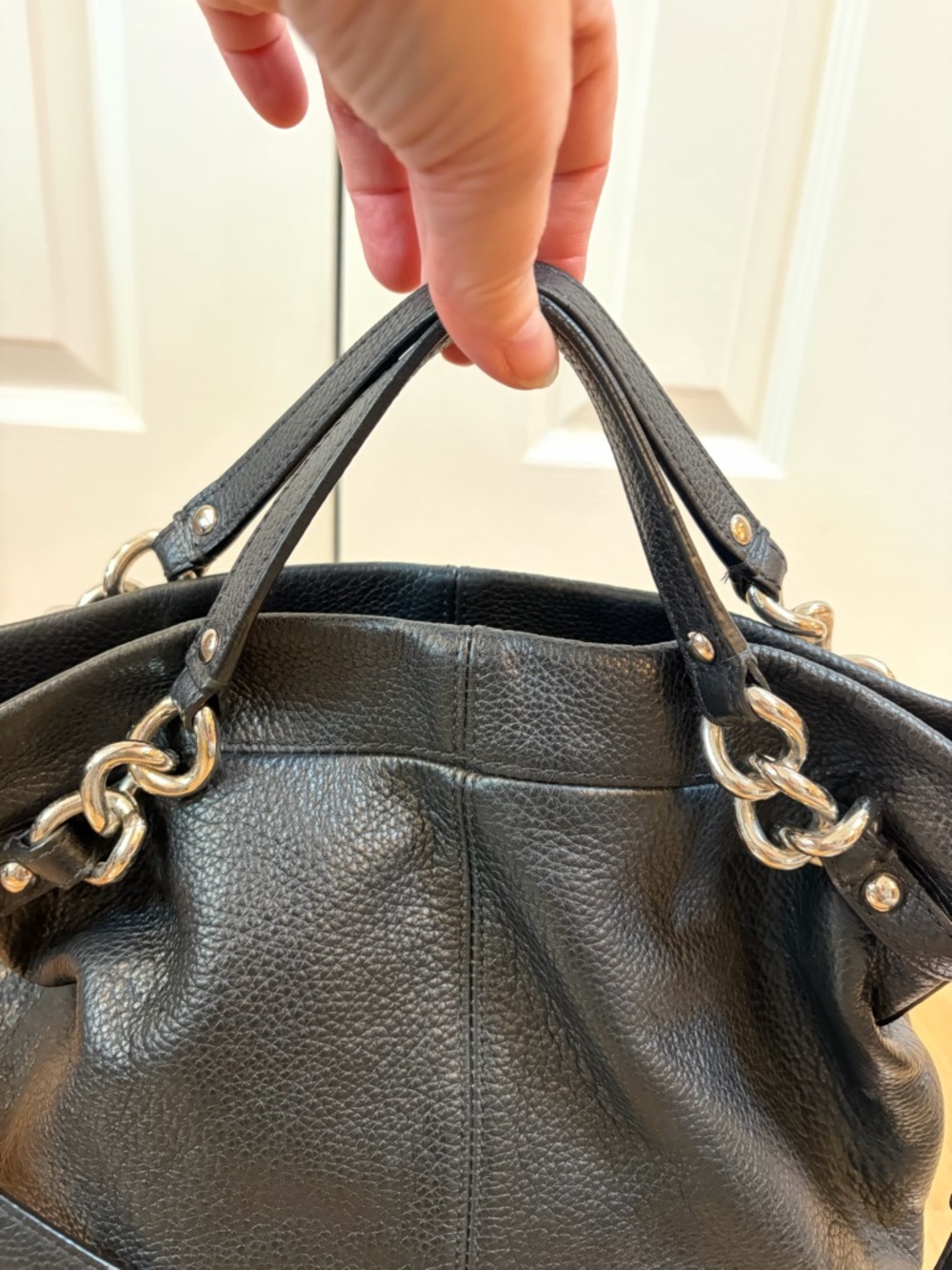 Coach Black Pebbled Leather Brooke Convertible Duffle Bag - Picture 11 of 16